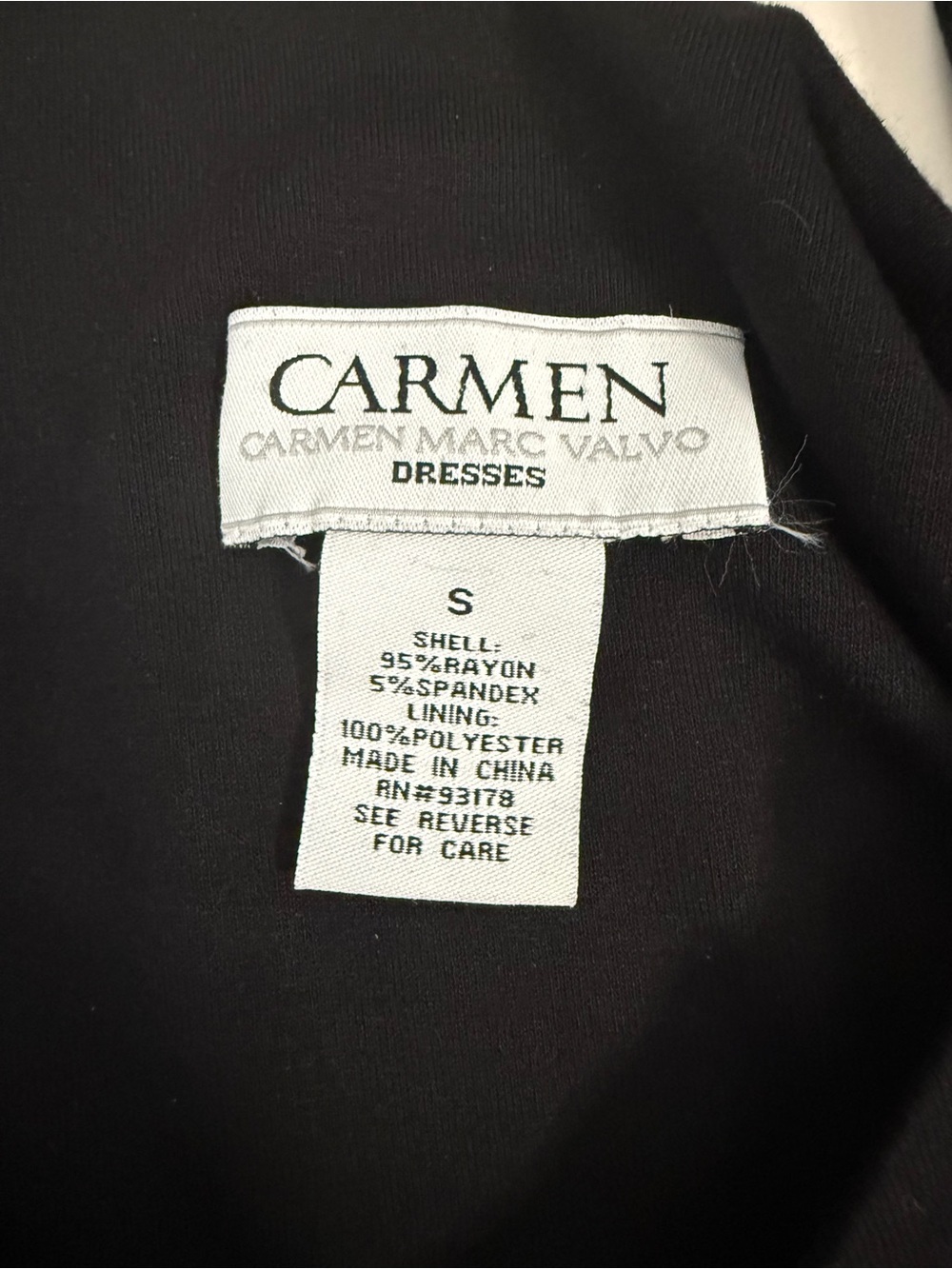Carmen Marc Valvo Longline Retro Black White Slinky Dress Y2K Abstract Mini Sz S - Picture 6 of 12